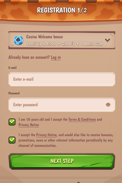 Registrazione al Casinó StoneVegas